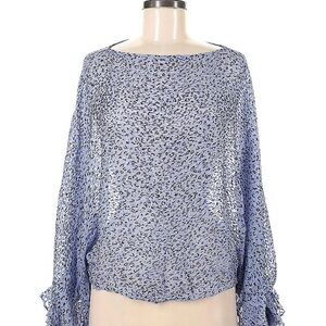 Joie Blue and Black Patterned Blouse